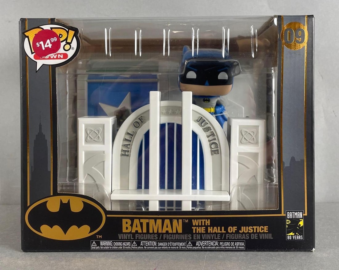 Funko Pop Town Batman with the Hall of Justice Figures: Original packaging measures 8 x 10 x 6 inches