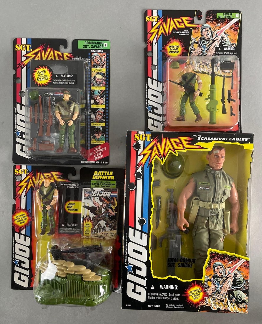 Group of 4 Hasbro G.I. Joe Sgt. Savage Action Figures (1 of 4)