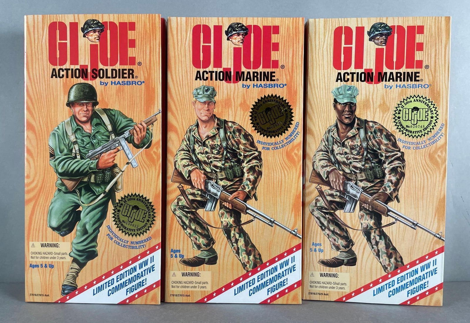 Group of 3 Hasbro G.I. Joe Limited Edition WW2 Commemorative Action Figures (1 of 3)