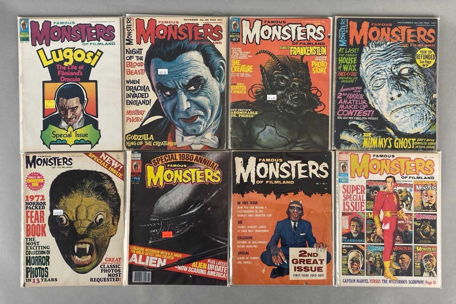 Group of 8 Warren Magazines Famous Monsters of Filmland Magazines (1 of 3)