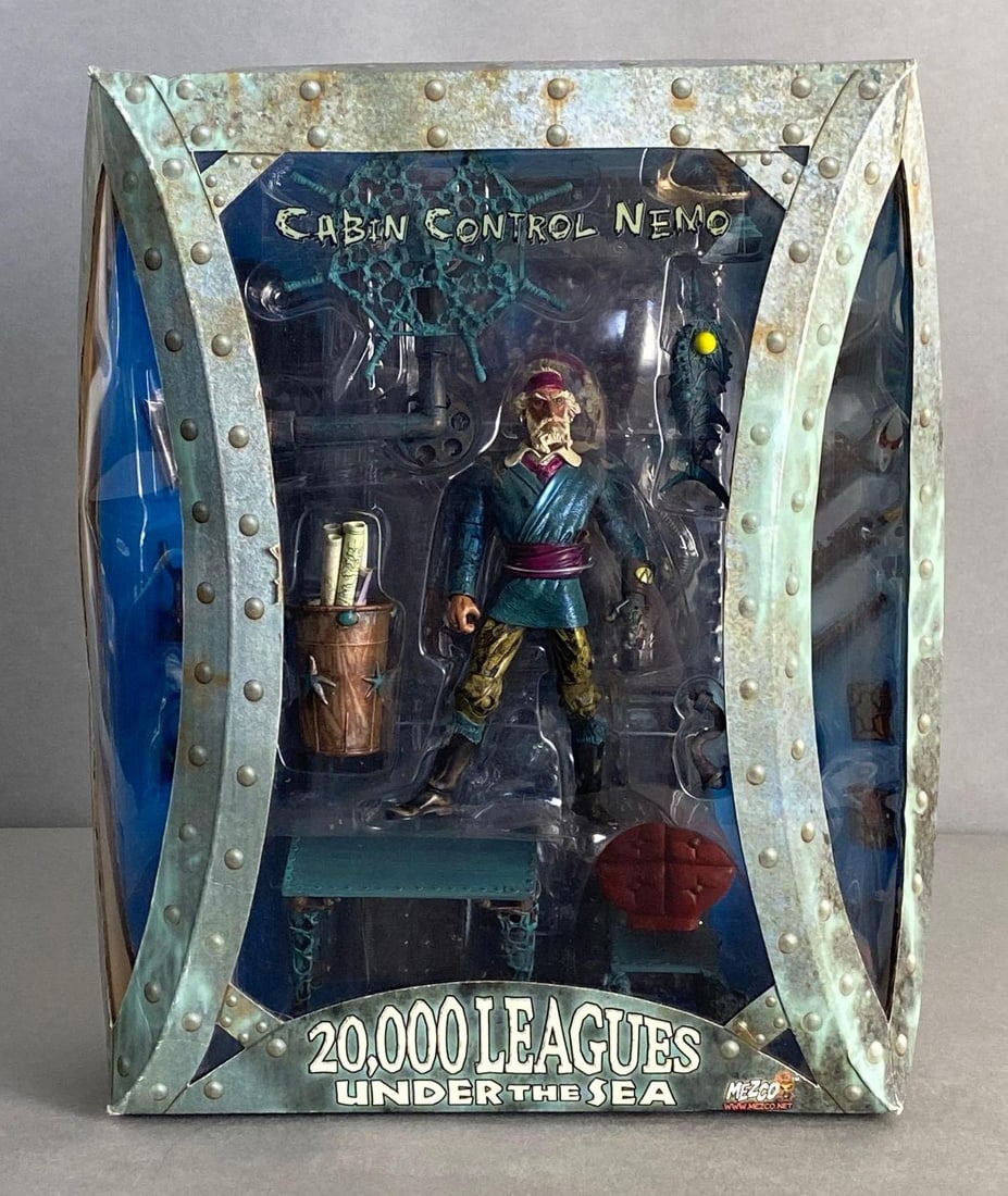 Mezco 20000 Leagues Under the Sea Captain Nemo Action Figure: 2001, Cabin Control Nemo, Factory Sealed, Box measures 14 1/2 x 11 1/2 x 4 1/2 inches.