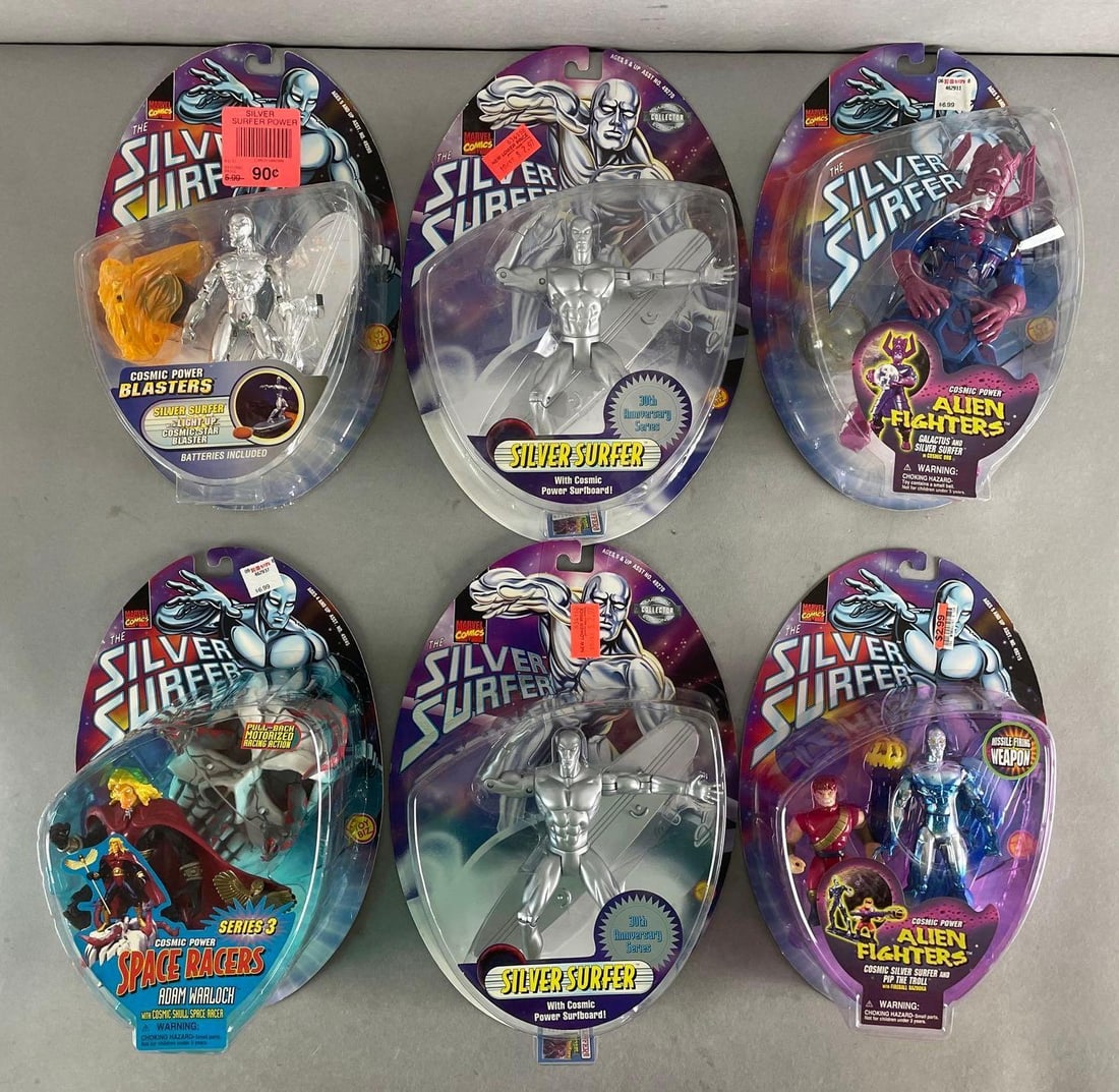 Group of 6 Toy Biz Marvel Comics Silver Surfer Action Figures (1 of 2)