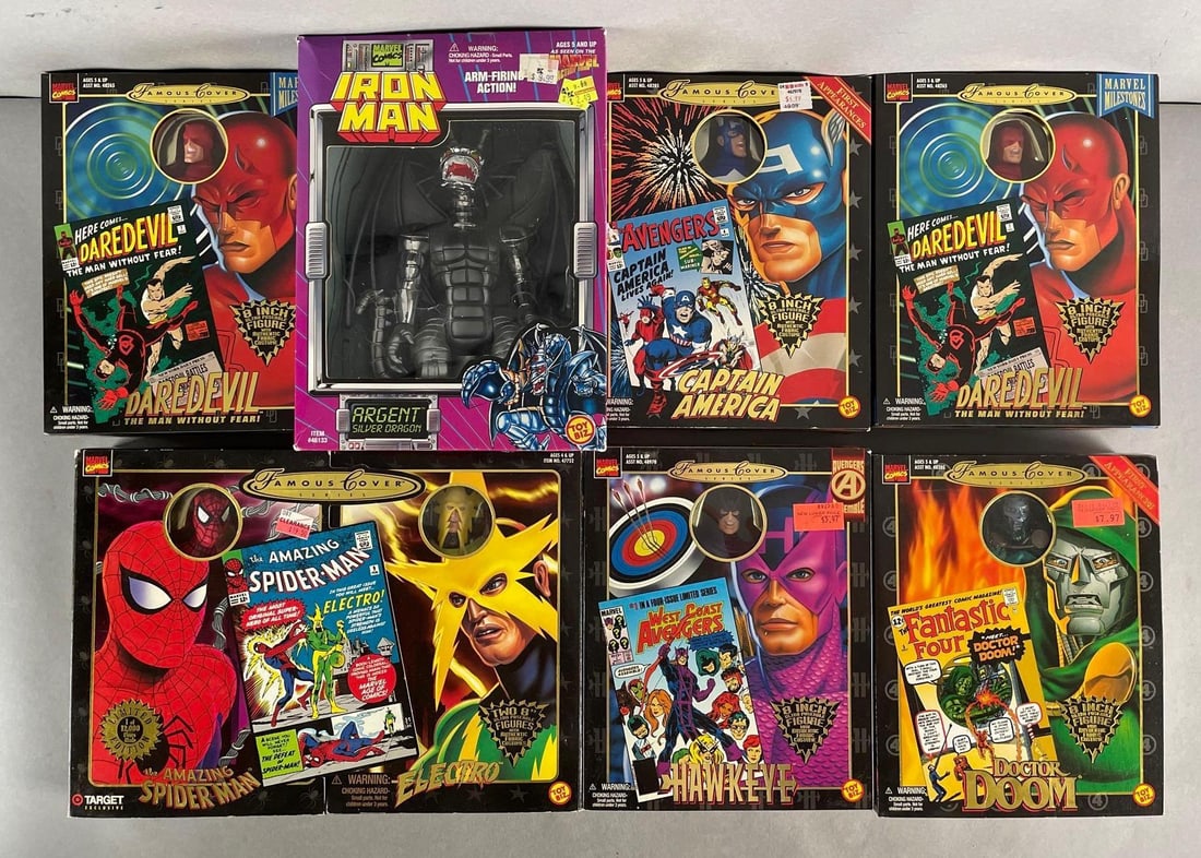 Group of 7 Toy Biz Marvel Comics Famous Cover Series Action Figures (1 of 4)