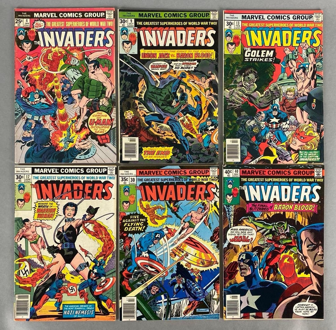 Group of 6 Marvel The Invaders Comic Books (1 of 4)