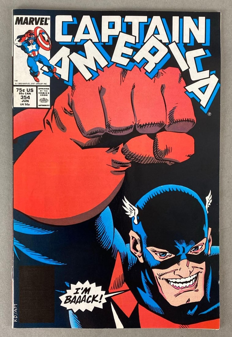Marvel Comics Captain America No. 354: 1st appearance of John Walker as U.S. Agent, June 1989, Modern Age, $.75, Bagged and boarded.