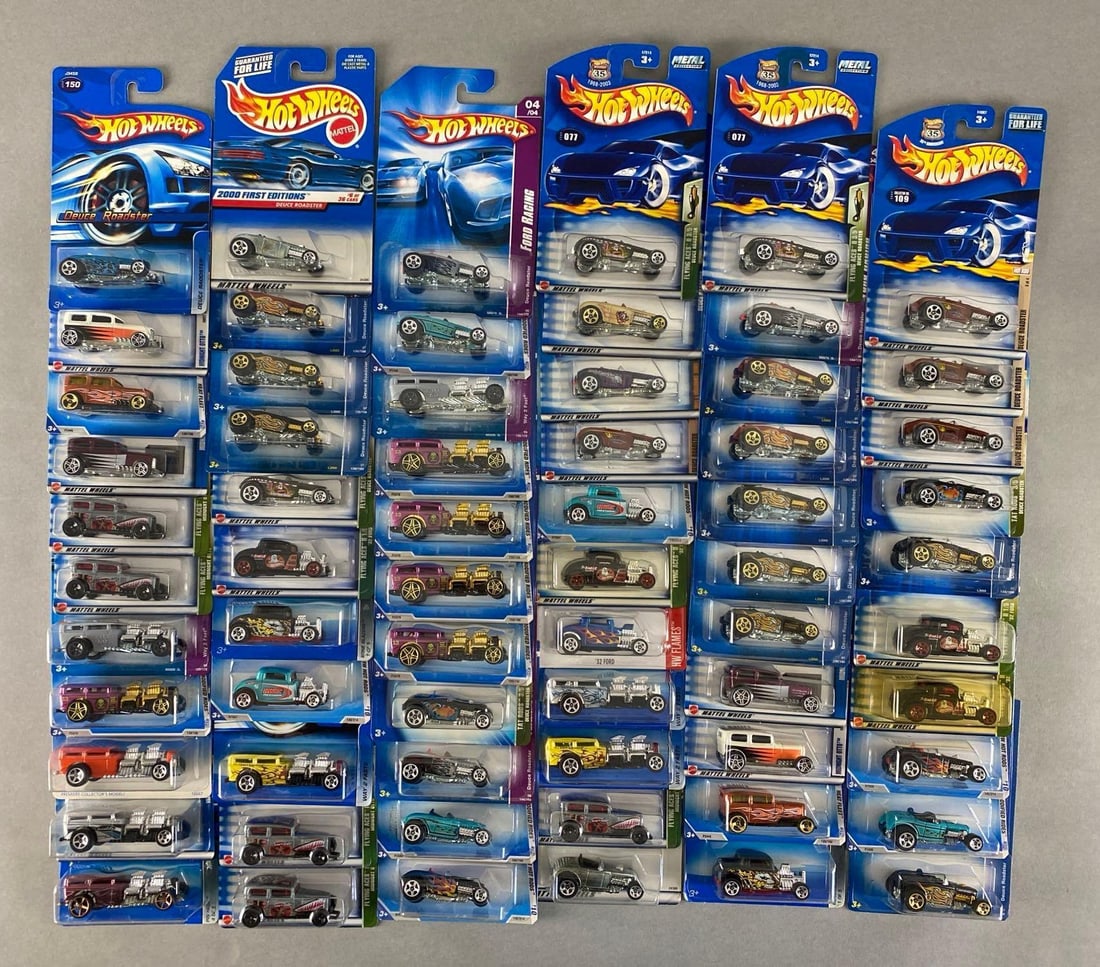 Group of 60+ Mattel Hot Wheels Die-Cast Hot Rods and Roadsters (1 of 3)