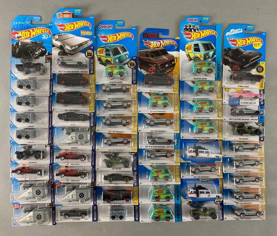 Group of 50+ Mattel Hot Wheels Pop Culture Cars (1 of 3)