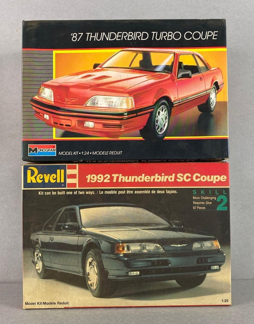 Group of 2 1980s - 1990s Thunderbird Coupe Plastic Model Kits (1 of 4)