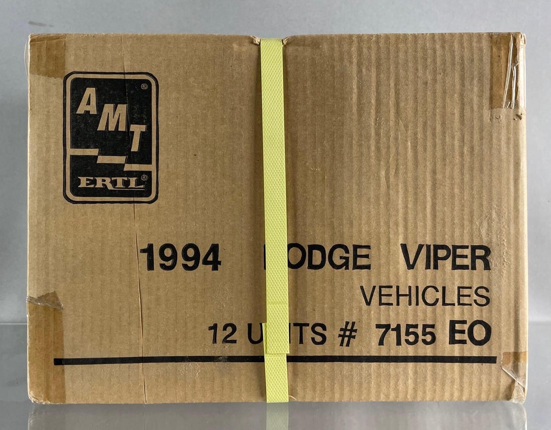 Box of 12 AMT Ertl 1994 Dodge Viper Promo Cars: Includes sealed original shipping box, 12 original boxes, 1/25 scale