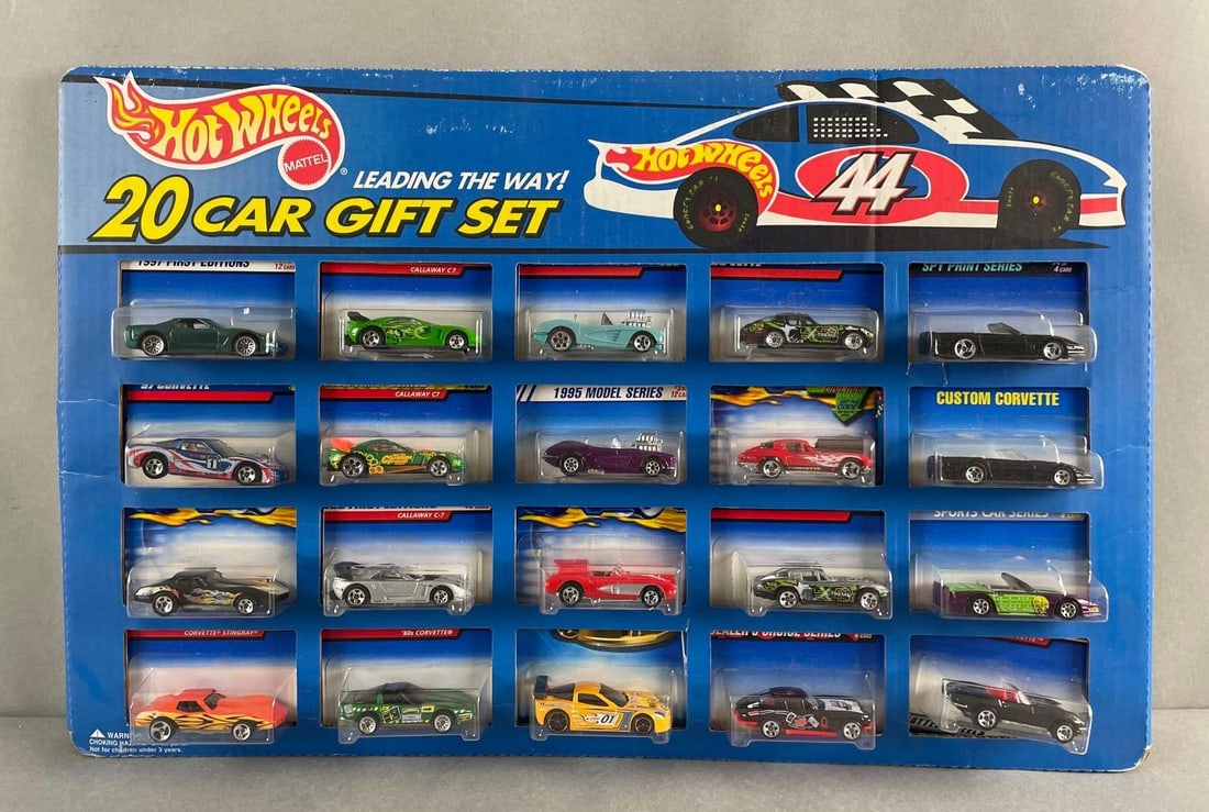 Mattel Hot Wheels 20 Car Gift Set: All corvette, 1/64 die-cast