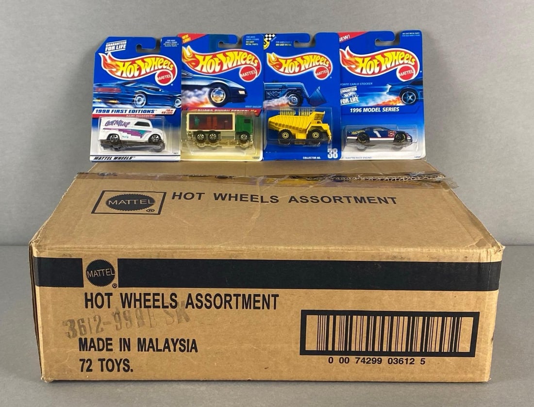 Factory Box of 70+ Assorted Mattel Hot Wheels Die-Cast Vehicles (1 of 4)