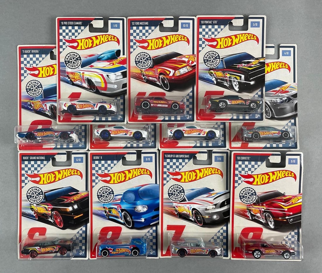 Group of 11 Mattel Hot Wheels Racing Circuit Die-Cast Vehicles: Group of 11 Mattel Hot Wheels Racing Circuit Die-Cast Vehicles