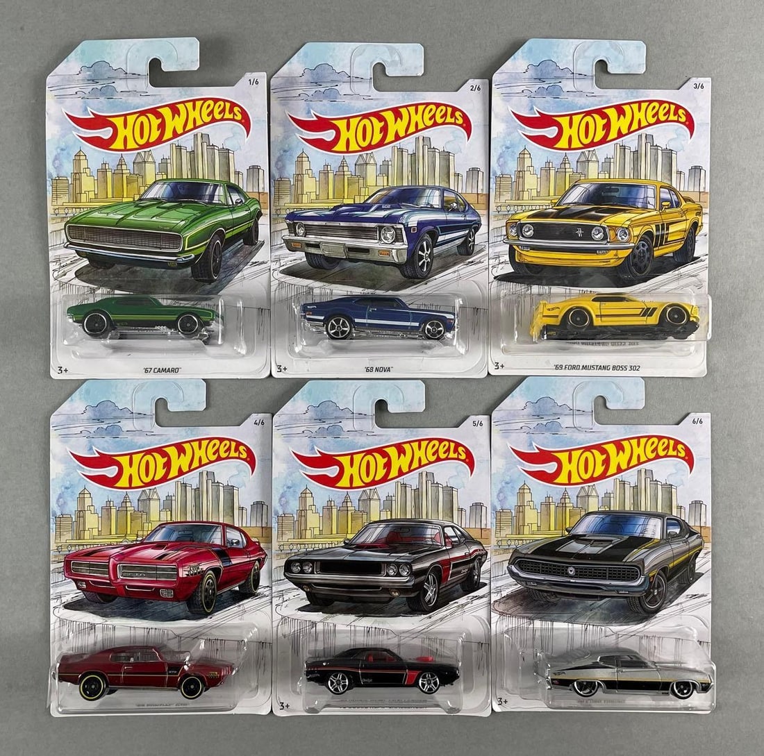 Group of 6 Mattel Hot Wheels Die-Cast Vehicles: Complete set of 6