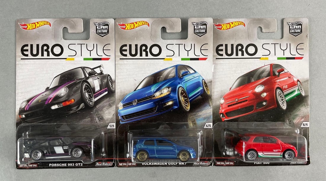 Group of 3 Mattel Hot Wheels Car Culture Euro-Style Die-Cast Vehicles (1 of 2)