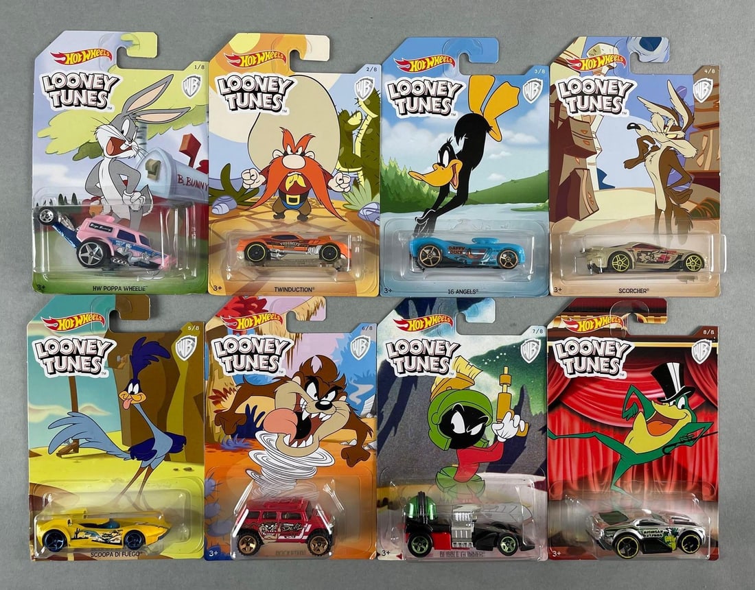 Set of 8 Mattel Hot Wheels Looney Tunes Die-Cast Vehicles (1 of 3)