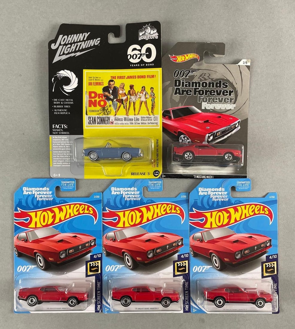 Group of 5 Mattel Hot Wheels James Bond Die-Cast Vehicles (1 of 2)
