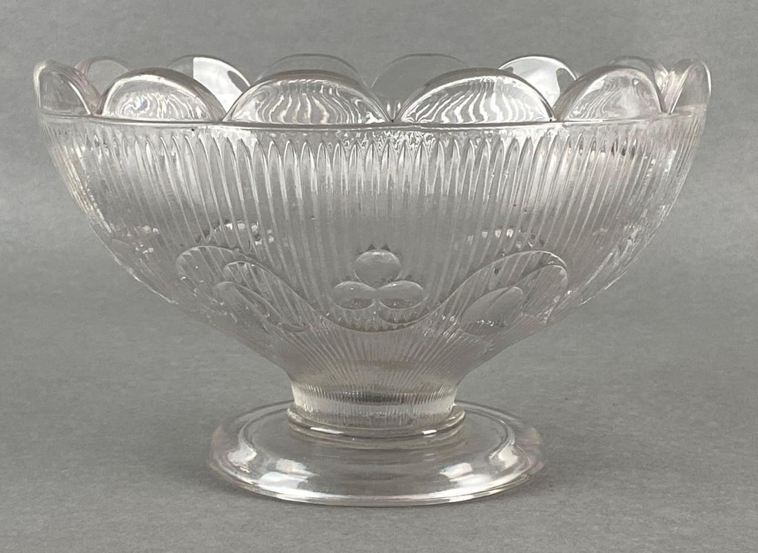 McKee Bellflower Clear Crystal Compote Pedestal Bowl (1 of 5)