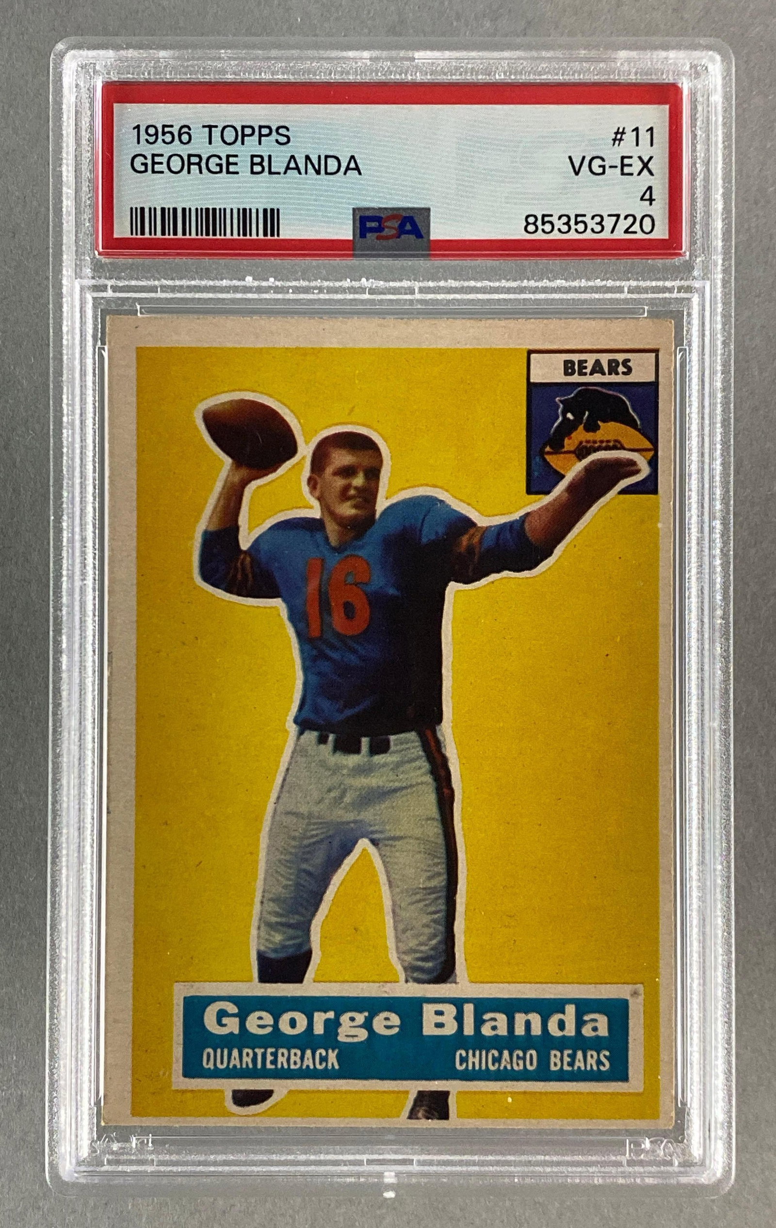 1956 Topps Football George Blanda #11 PSA 4 (1 of 2)