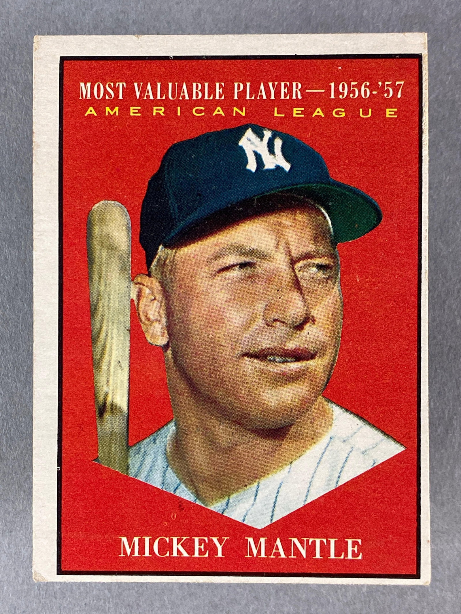 1961 Topps MVP Mickey Mantle #475: 1961 Topps MVP Mickey Mantle #475, VG