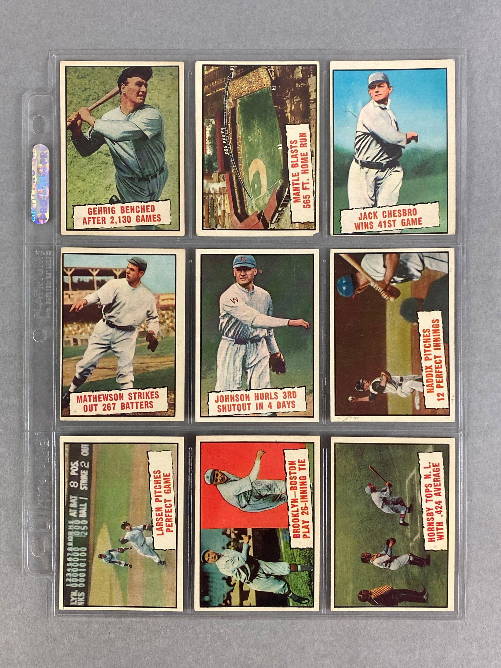 9 - 1961 Topps Baseball Thrills Cards #402 - 410 (1 of 1)