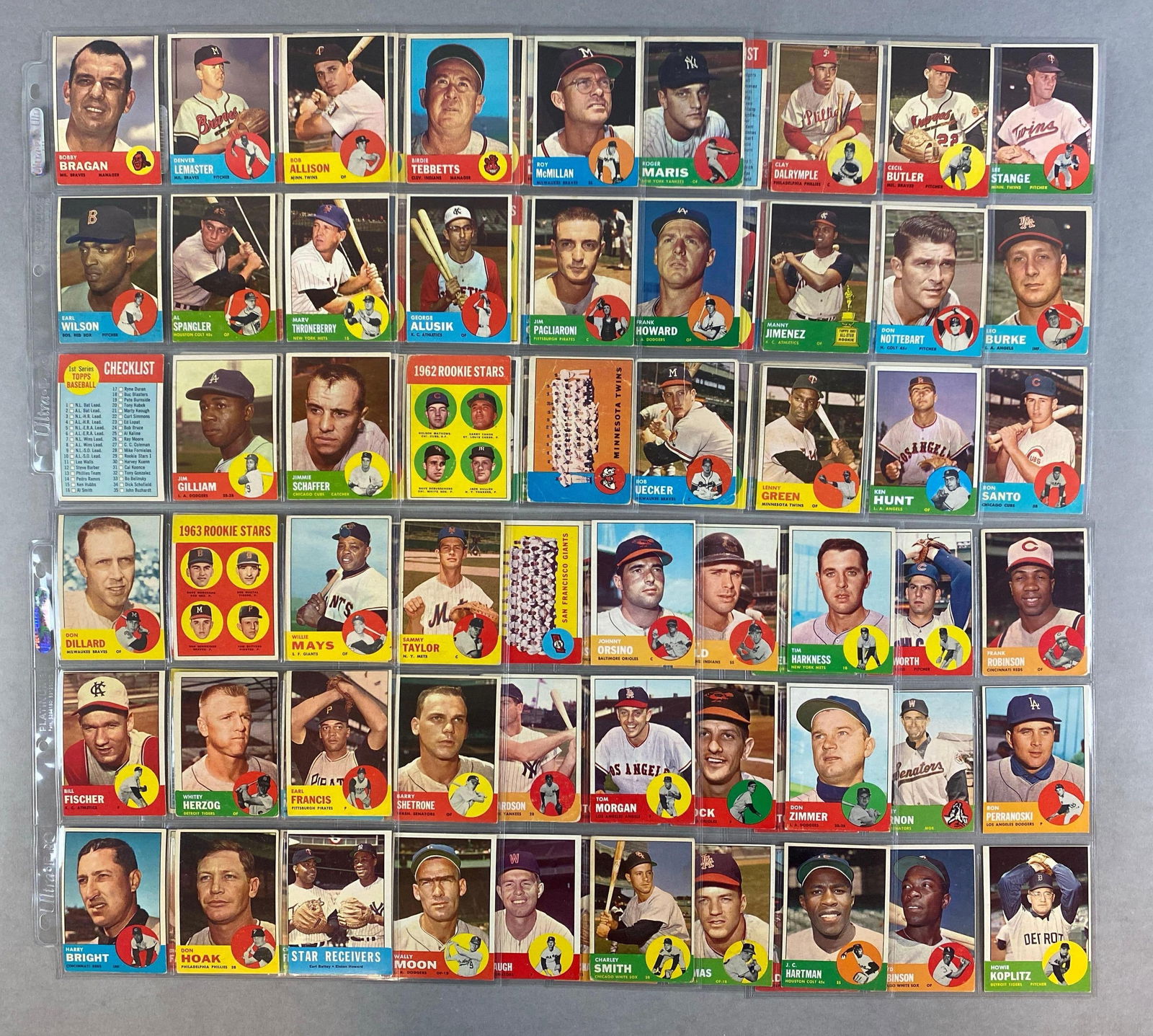 108 - 1963 Topps Baseball Cards with HOFs, Stars, and Rookies (1 of 8)