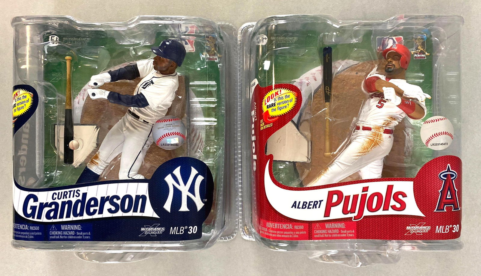 2012 McFarlane Series 30 Figures, Albert Pujols Bronze 1617/2000 and Curtis Granderson Silver (1 of 2)