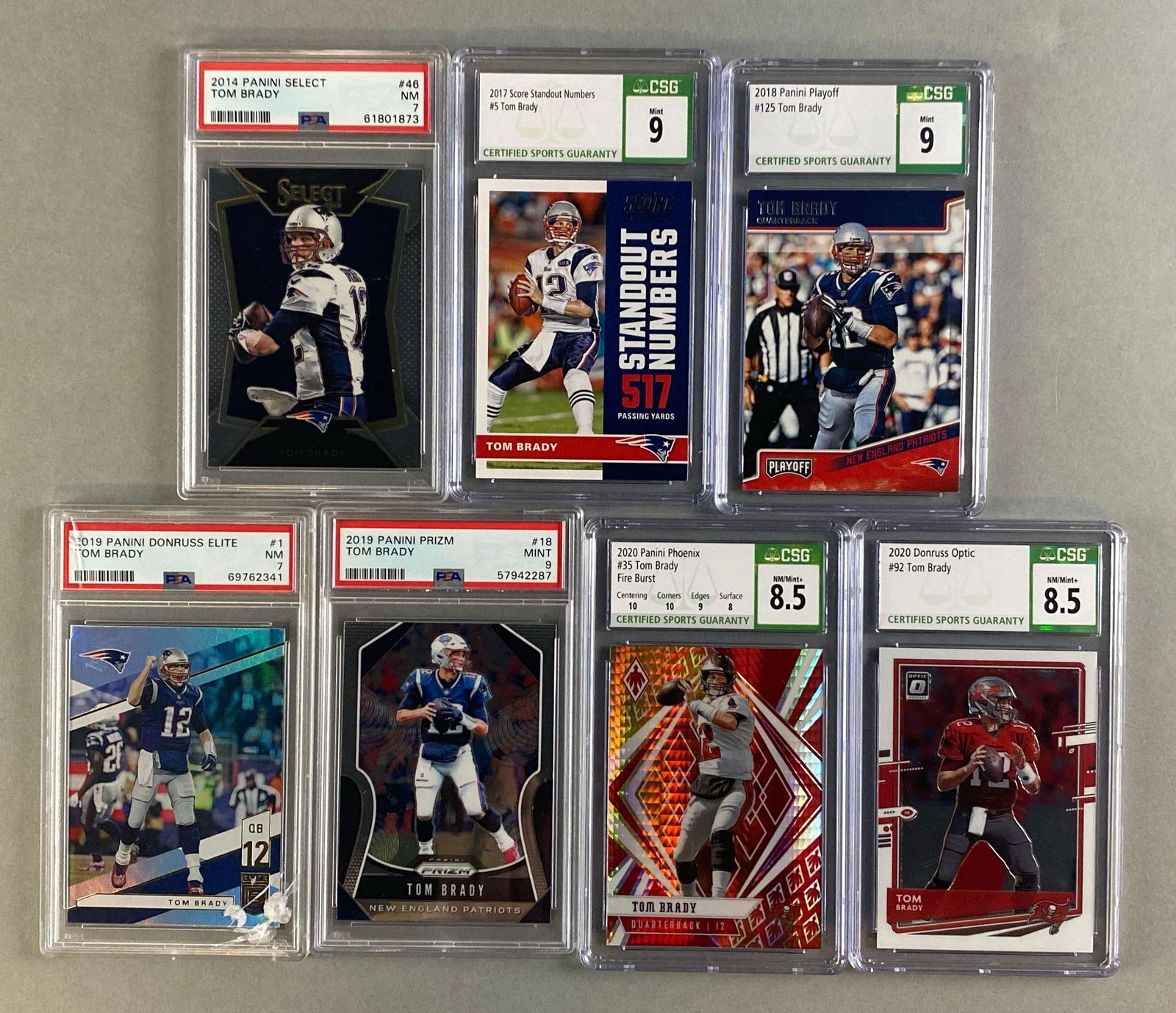 7 - 2014 - 2020 Tom Brady Graded Cards (1 of 5)