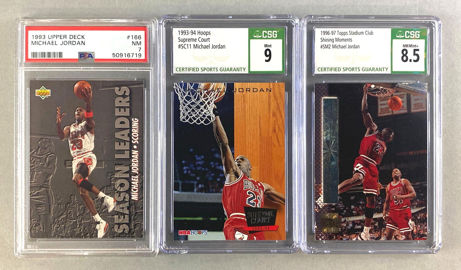 3 - Michael Jordan Graded Cards (1 of 2)