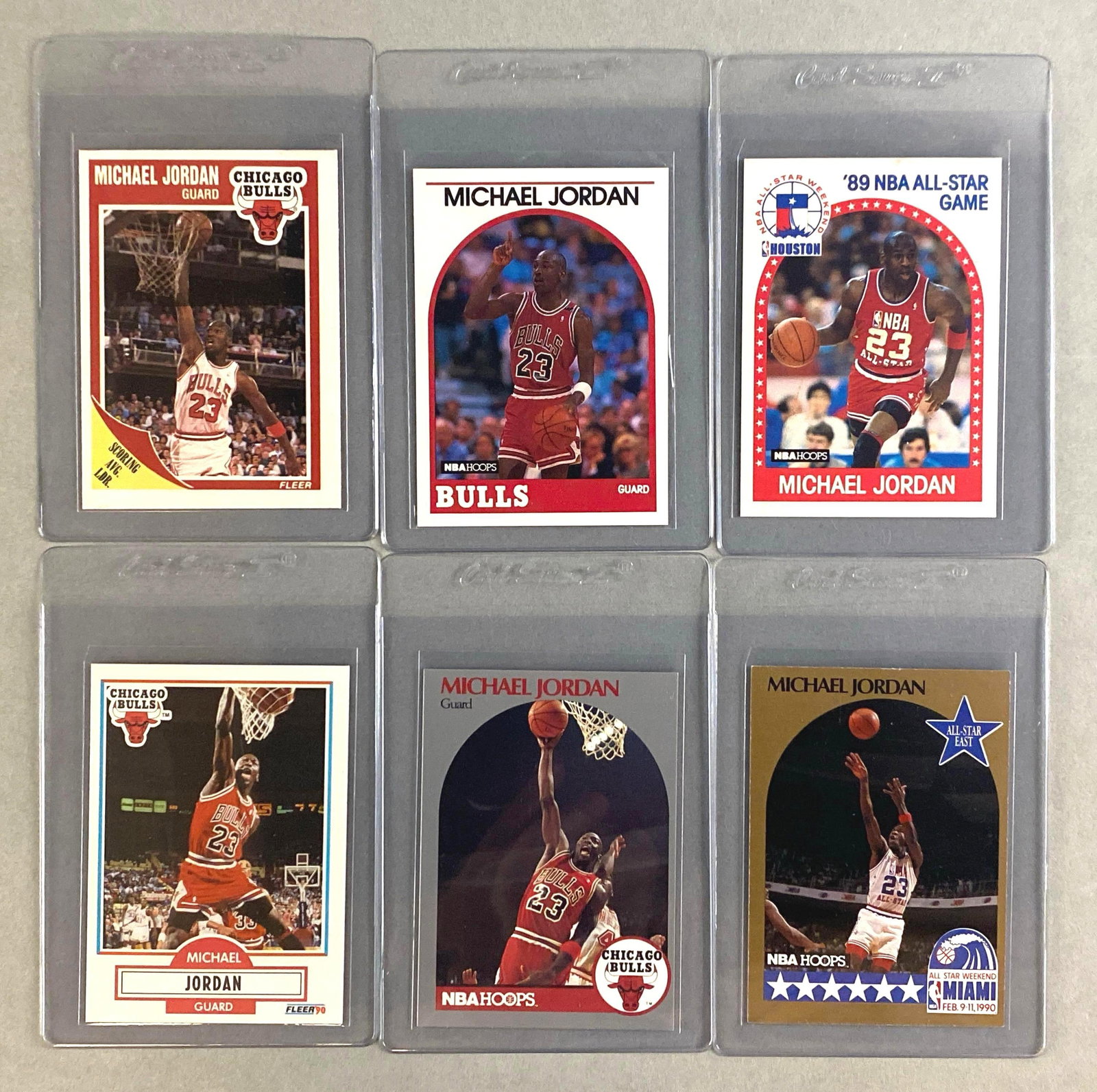 6 - 1989 and 90 Fleer and NBA Hoops Michael Jordan Cards (1 of 7)