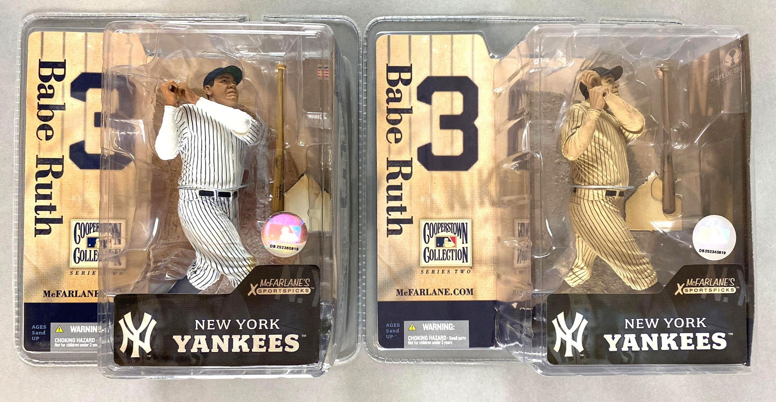 2 - 2005 McFarlane Cooperstown Collection Series 2, Babe Ruth Figures With Sepia Variant (1 of 2)
