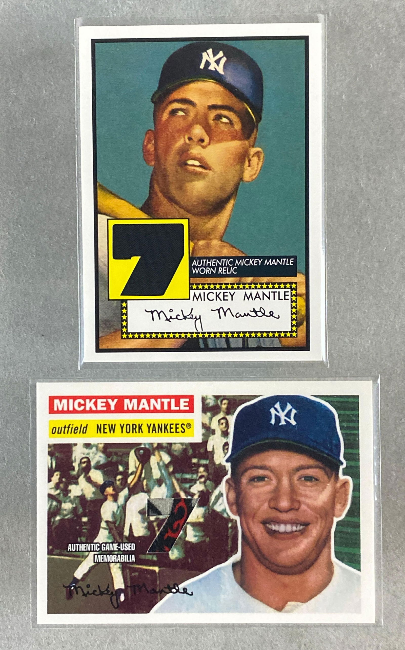 2006 Topps 1952 Target Exclusive and 2007 Topps 1956 Mickey Mantle Game Used Jersey Cards (1 of 2)