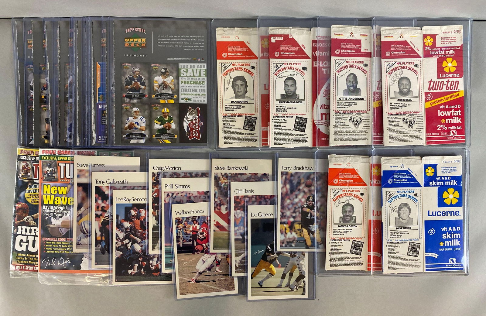 Group of 1981 MarketCom Mini Posters, Uncut Sheets, and Milk Carton Football Cards (1 of 5)