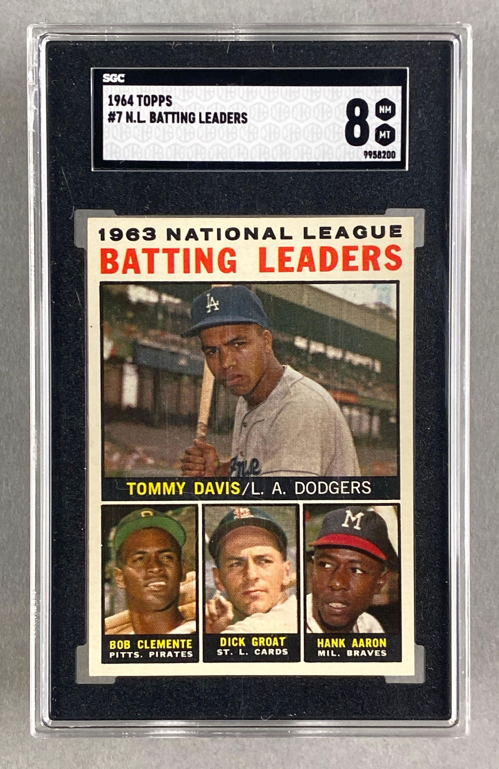 1964 Topps N.L. Batting Leaders with Hank Aaron #7 SGC 8 (1 of 2)