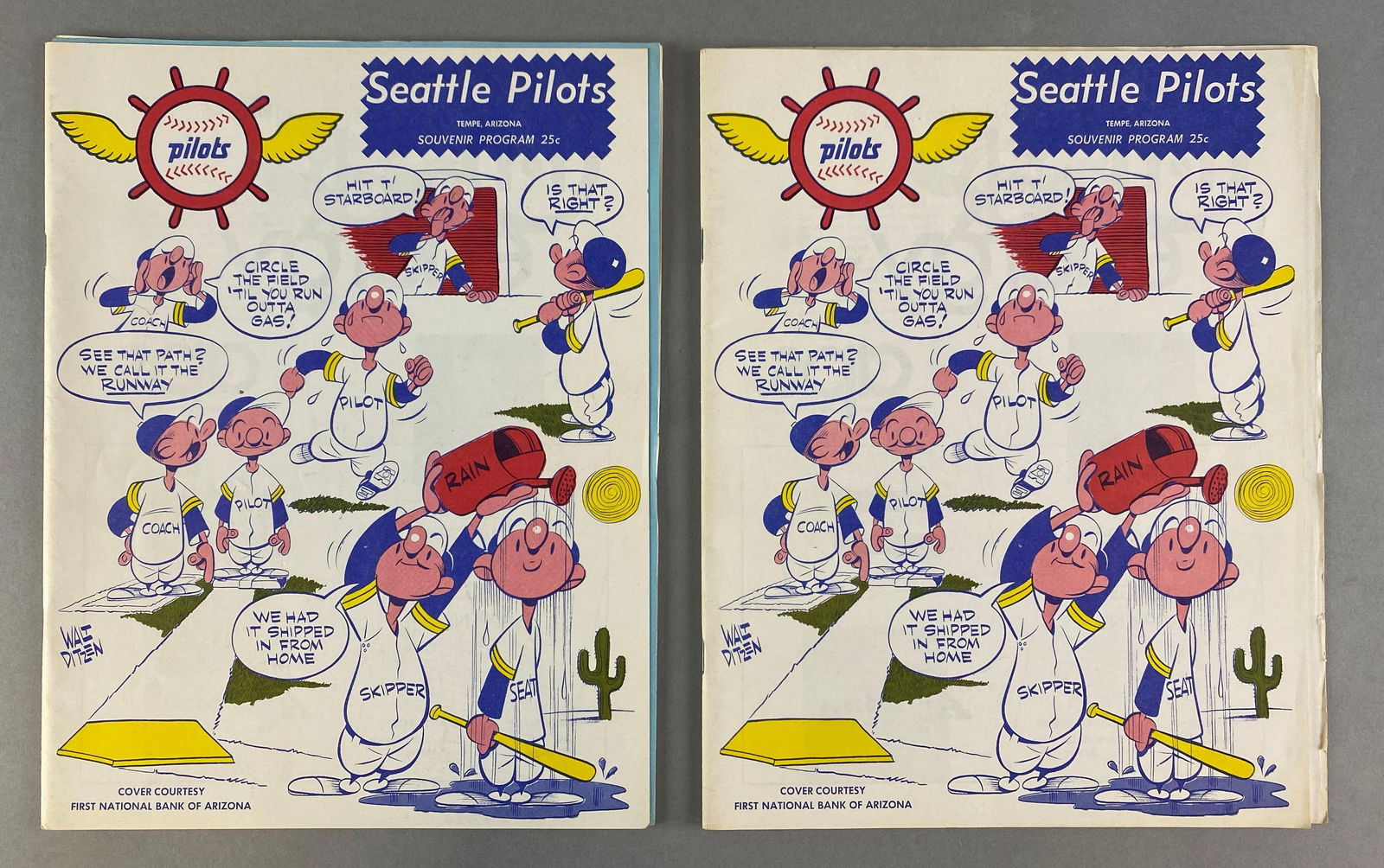 2 - 1970 Seattle Pilots Spring Training Programs with Walt Ditzen Art (1 of 6)