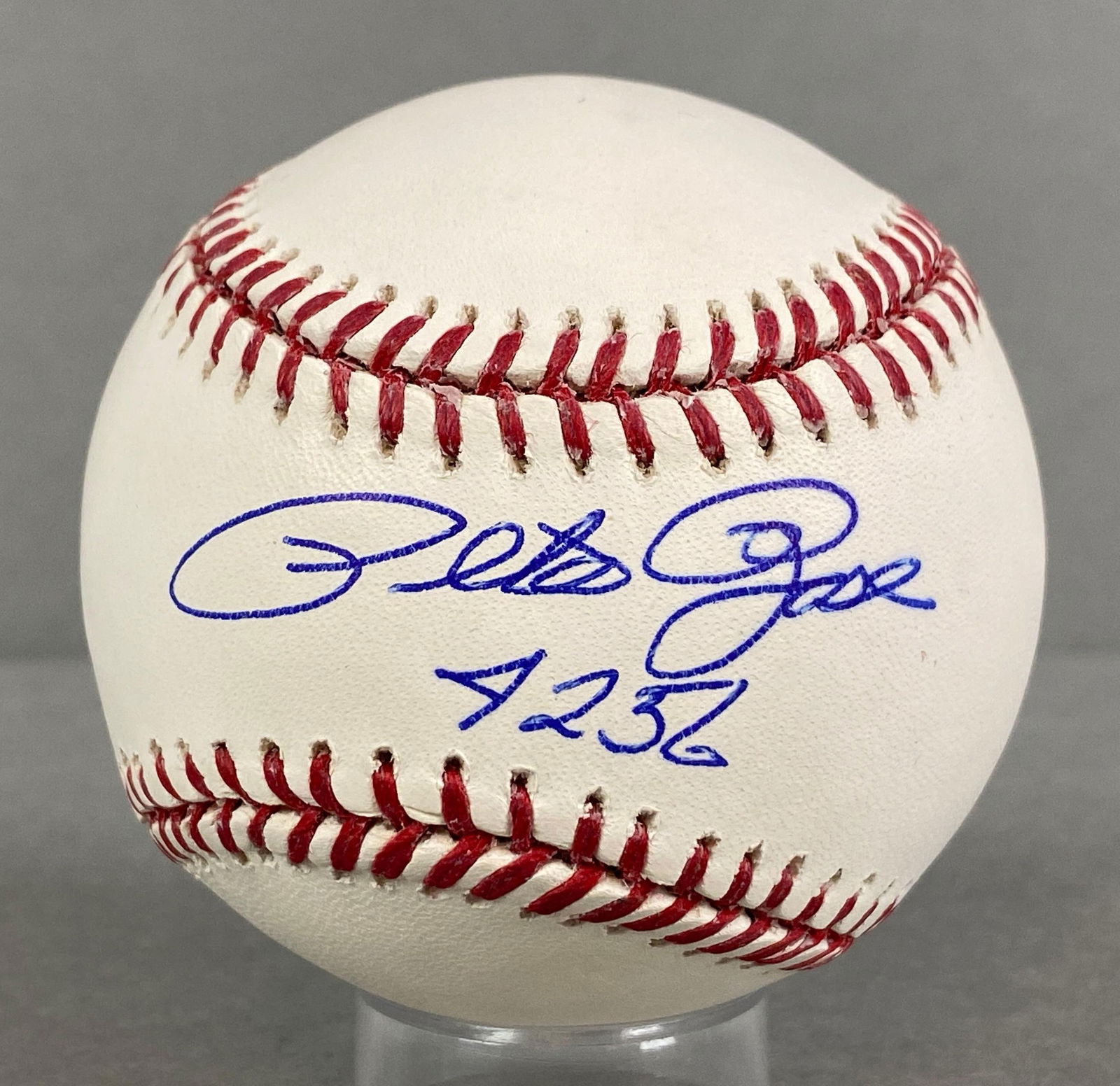 Pete Rose Signed Official MLB Rawlings Selig Baseball with COA: Autographed Pete Rose 4256, JSA COA, Case included