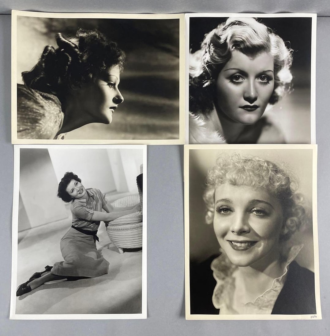 Group of 4 Vintage Hollywood Actress Photographs: Includes Virginia Bruce, Clarence Sinclair Bull photography, 11 x 14 inches
