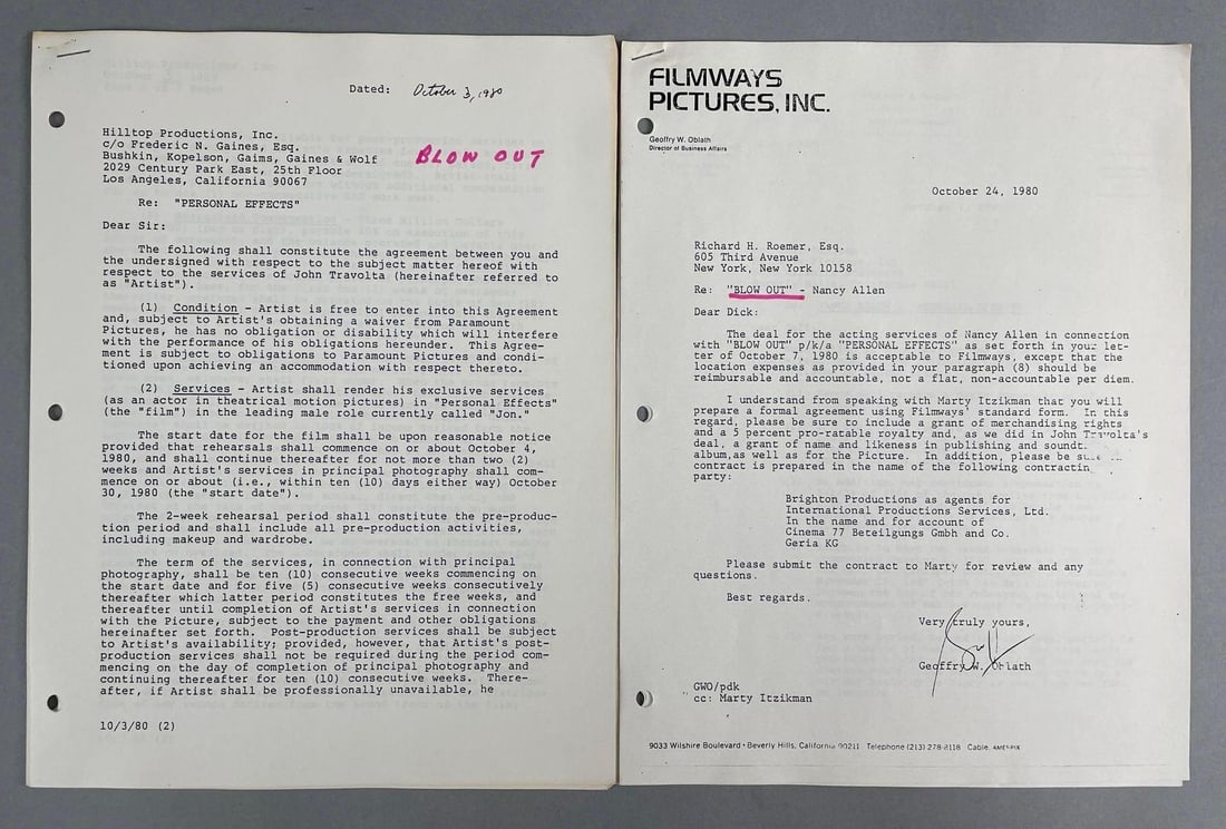 Group of Blow Out Legal Documents (1 of 4)