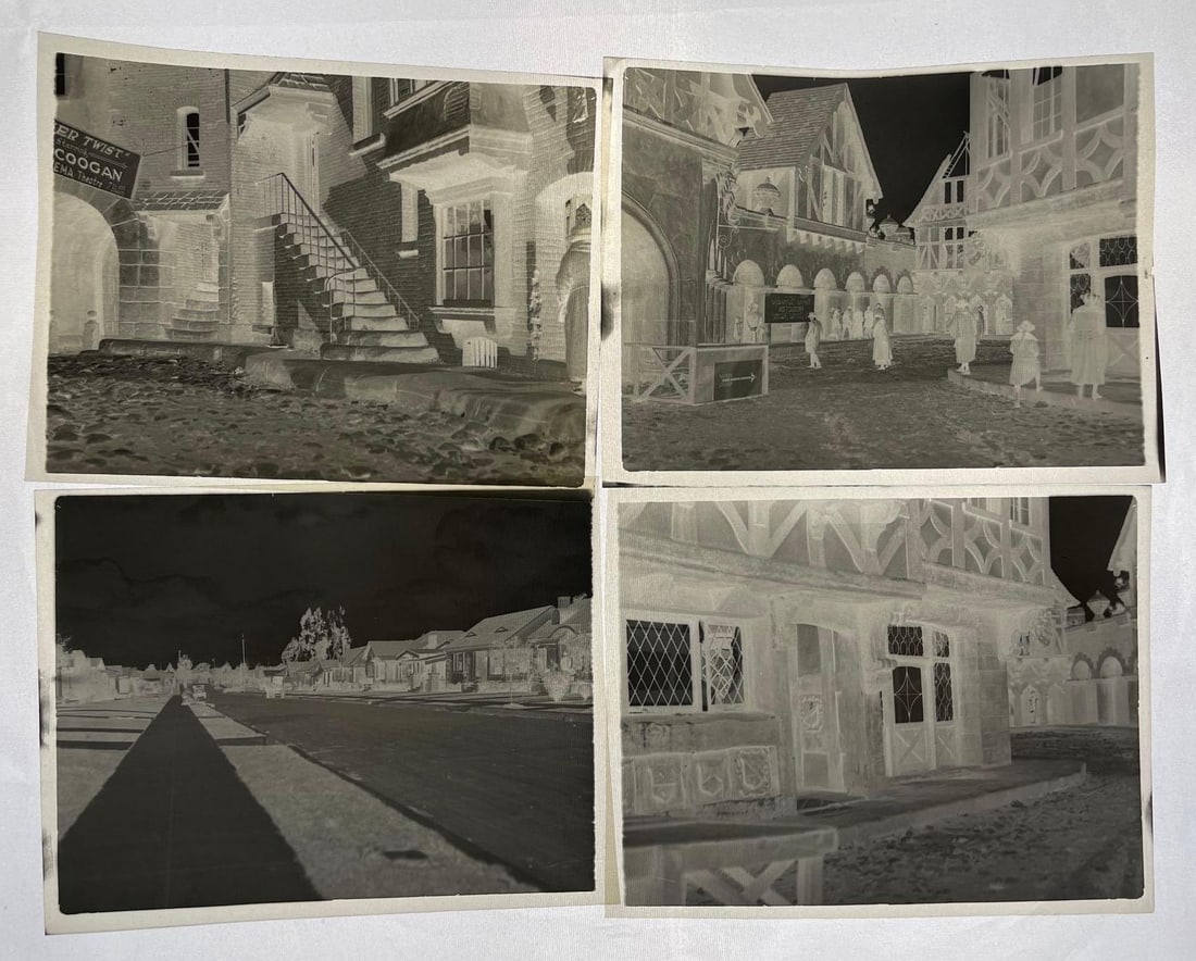 Group of 4 - 1922 Universal Studios Back Lot Photo Negatives (1 of 3)