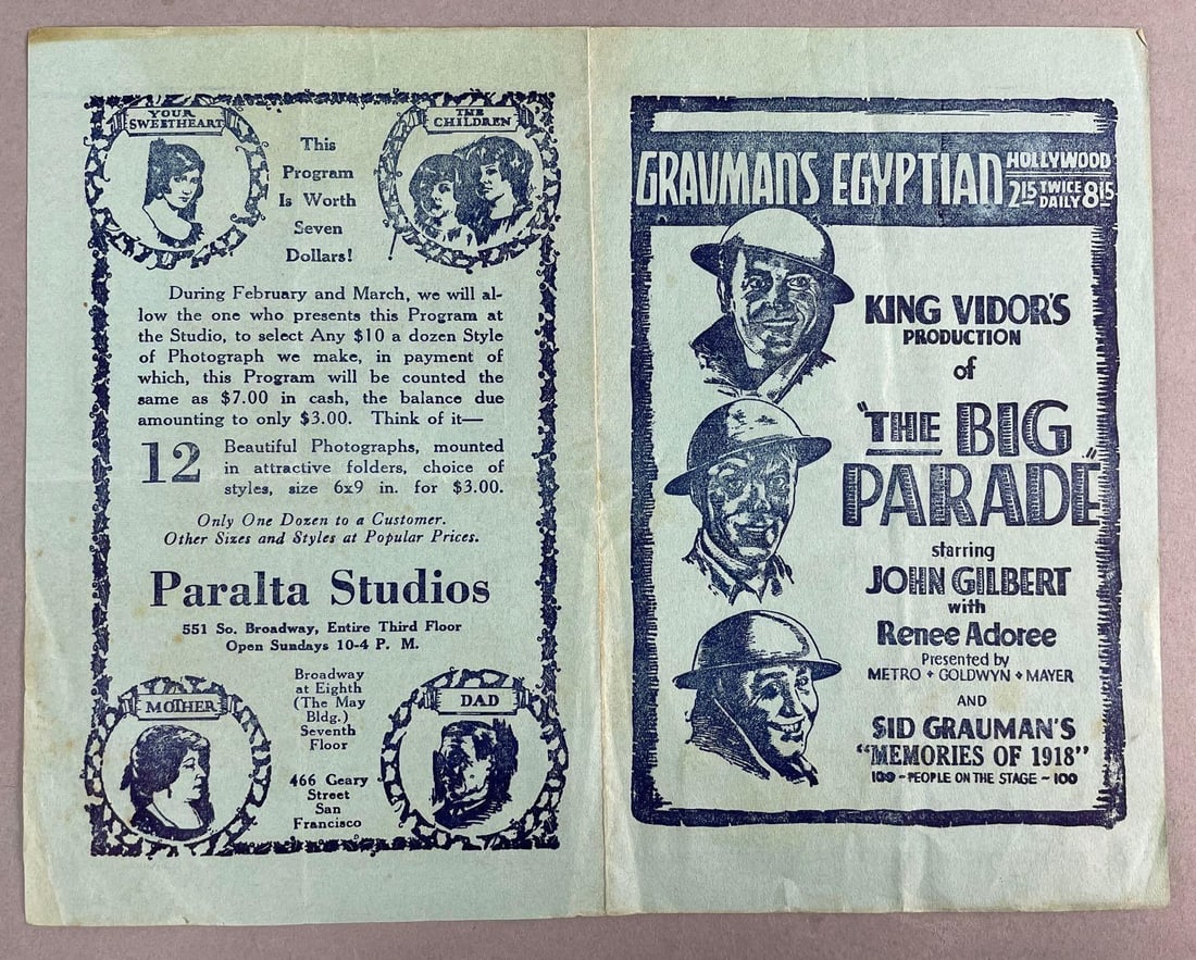 1925 The Big Parade Advertising Program (1 of 2)