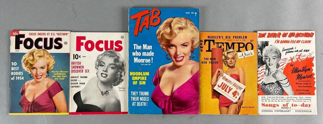 Group of 5 Rare Marilyn Monroe Magazines (1 of 4)