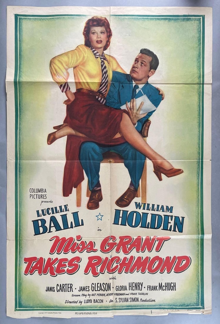 1949 Lucille Ball Miss Grant Takes Richmond Movie Poster and Campaign Book (1 of 7)