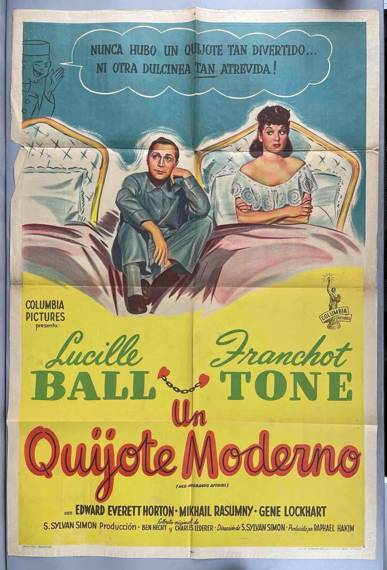 1947 Lucille Ball Her Husbands Affairs Argentina Movie Poster (1 of 6)