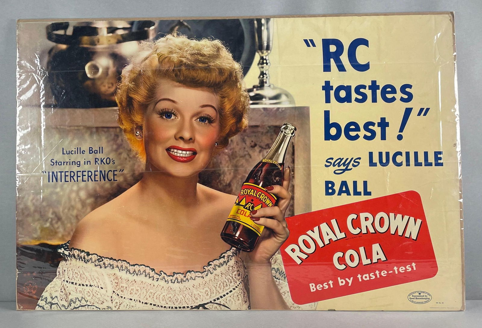 Rare Vintage Lucille Ball Royal Crown Cola Advertising Lithograph (1 of 4)