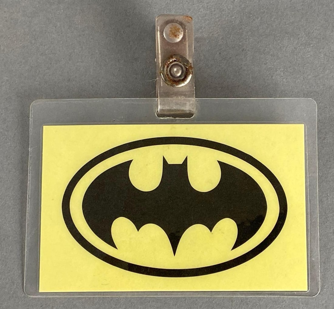 1989 Batman Crew Pass: Pass given to those on set, Measures 2 3/4 x 4 inches.