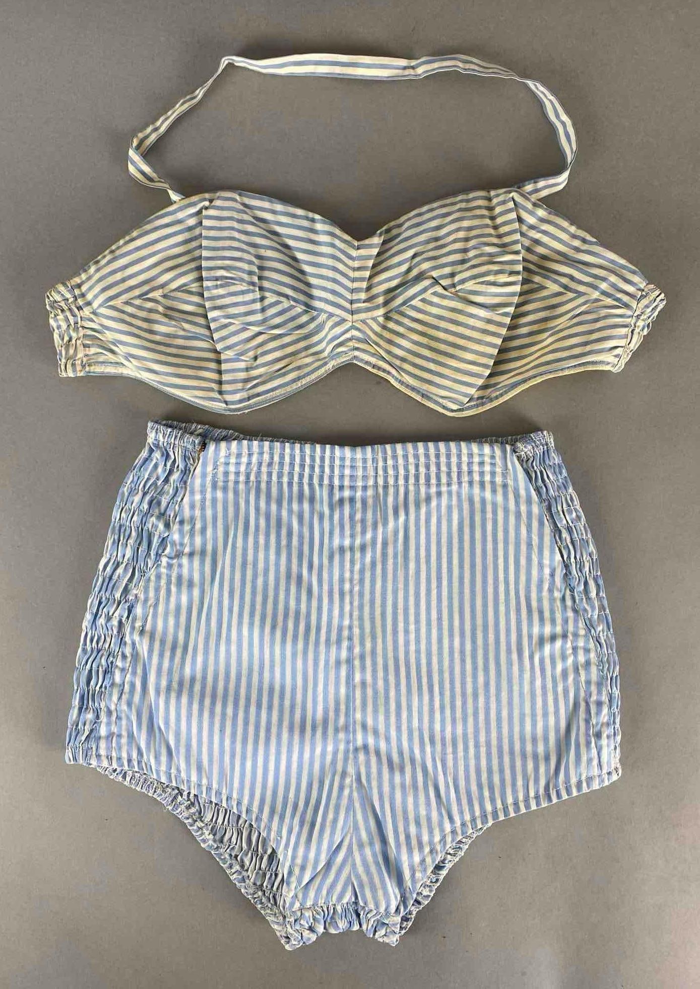 Ginger Rogers 2-Piece Blue and White Sunsuit (1 of 5)