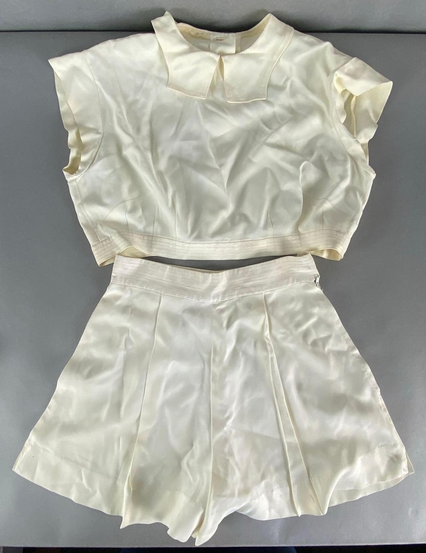Ginger Rogers 2-Piece Cream Colored Sunsuit and Shorts (1 of 7)