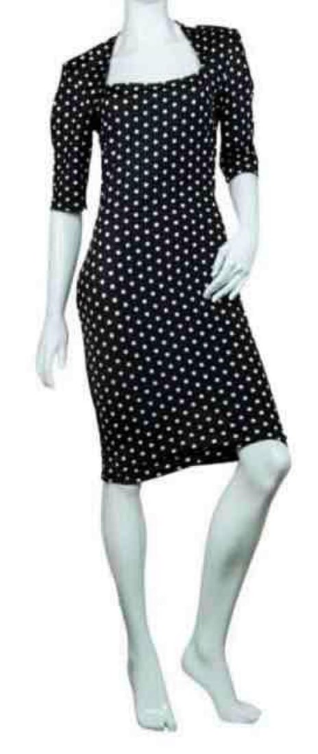 Raquel Welch Norma Kamali Black and White Polka Dot Dress and Skirt (1 of 4)