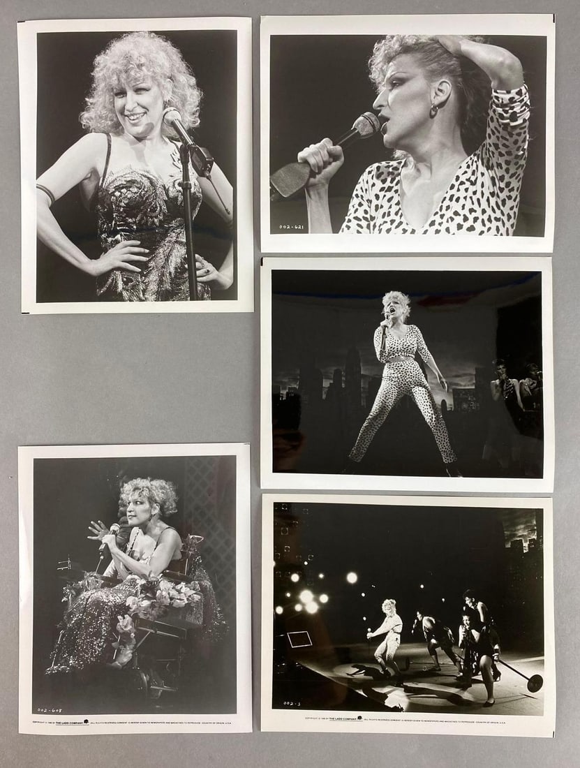 Group of 5 1980 Devine Madness Stills: Includes Bette Midler, Joey Garbolb and Randy Kerber, each measure 10 x 8 inches