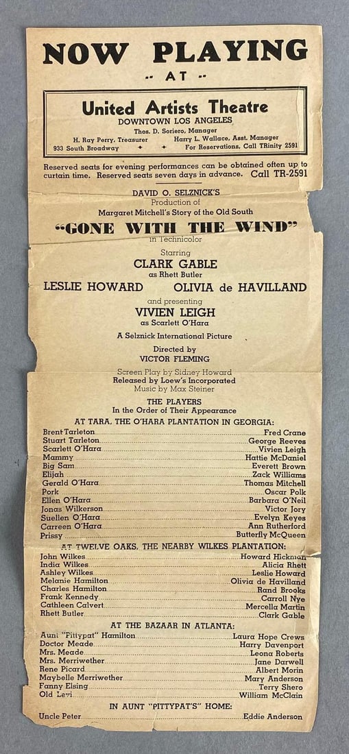 1939 Gone With the Wind Theatre Flyer (1 of 4)