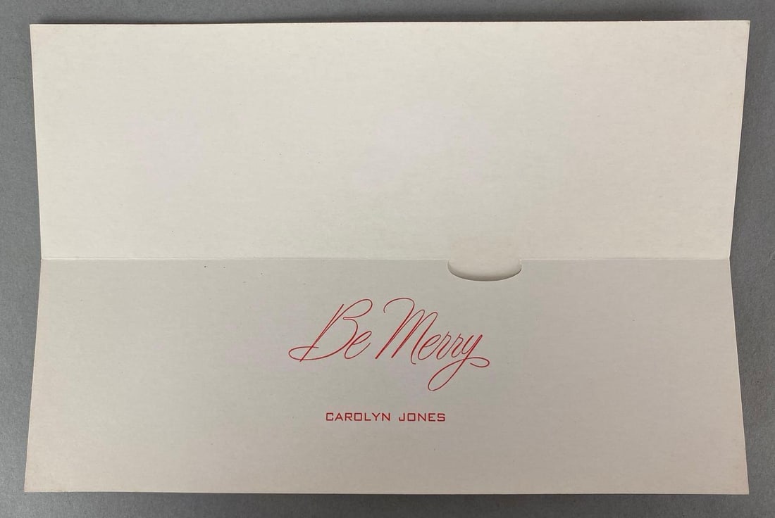 Actress Carolyn Jones Christmas Card (1 of 3)
